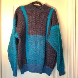 Vintage Britches Classic Sport Colorblock Knit Sweater – 90s Statement Style